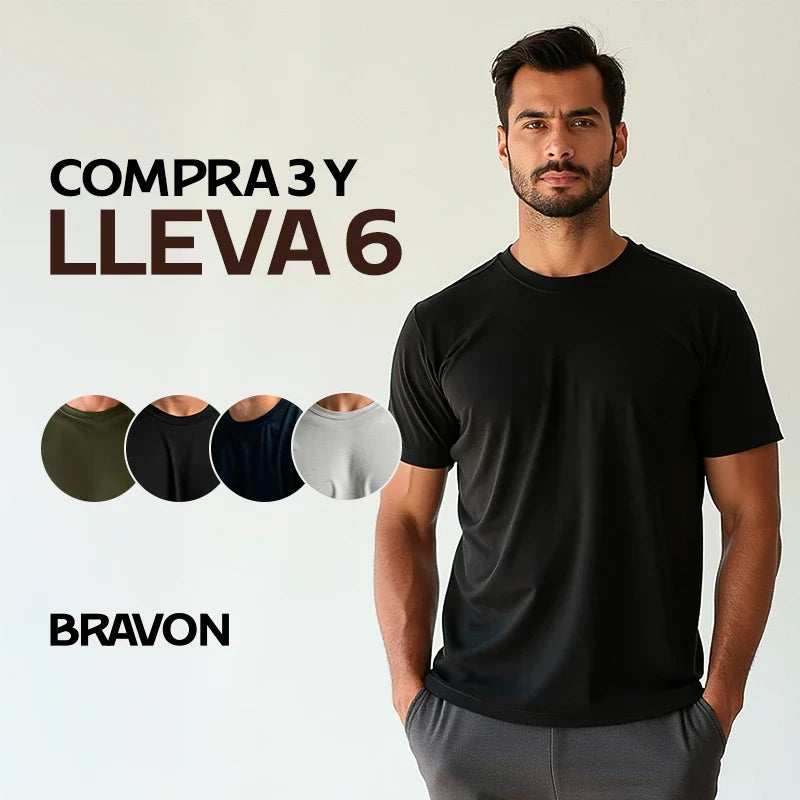Pack de 6 Tech T-Shirt – Comodidad que se nota. Sin olores, sin arrugas, sin calor - Compra 3 y lleva 6