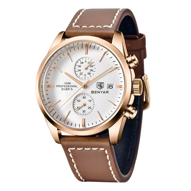 Reloj Majestic – Elegancia Clásica con Correa de Cuero Premium